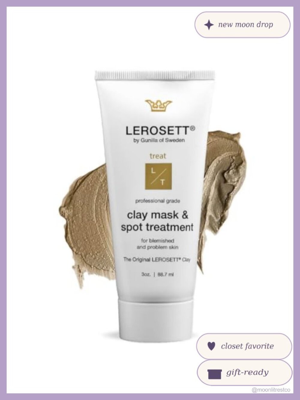 Clay Mask Spot Treatment 100% Natural Moroccan Clay Vegan Face Mask 3 oz
